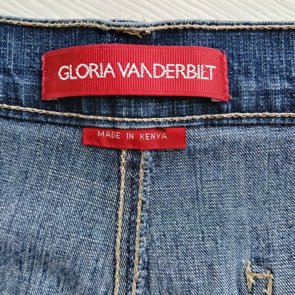 Gloria Vanderbilt Denim Capri Pants size 14 dark grey blue patch pockets jeans - Picture 5 of 14
